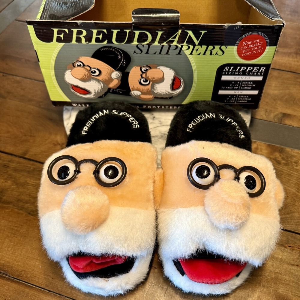 Freudian Slip Slippers S Small Women 6 7 8 Men 4 5 6 Sigmund Freud Psychology‎